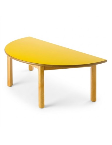 Mesa semicircular madera Amarillo - 54 cm. de alto