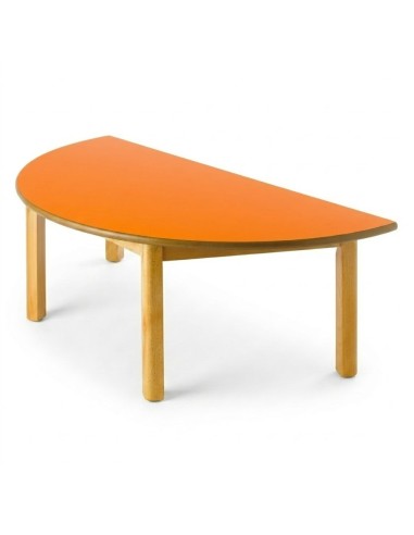 Mesa semicircular madera Naranja - 40 cm. de alto