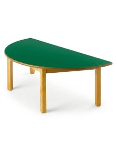 Mesa semicircular madera Verde Preescolar - 40 cm. de alto