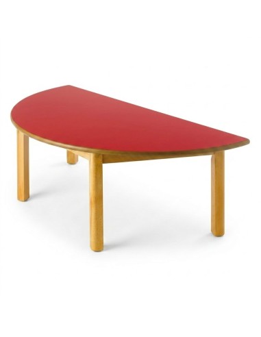 Mesa semicircular madera Rojo - 46 cm. de alto