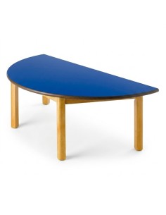 Mesa semicircular madera Azul - 54 cm. de alto