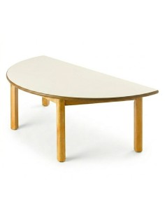 Mesa semicircular madera Blanco Roto - 54 cm. de alto