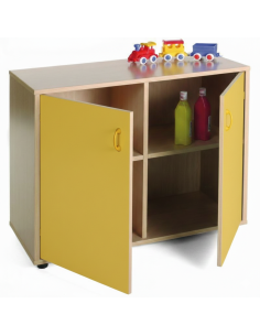 Armario bajo: 2 puertas + 3 huecos - Amarillo