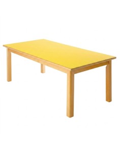 Mesa rectangular madera Amarillo - 40 cm. de alto