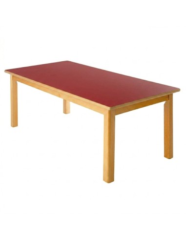 Mesa rectangular madera Rojo - 40 cm. de alto