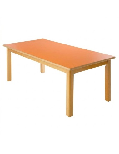 Mesa rectangular madera Naranja - 40 cm. de alto
