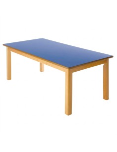 Mesa rectangular madera Azul - 46 cm. de alto