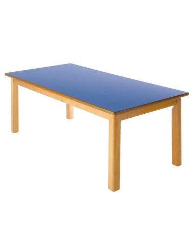 Mesa rectangular madera Azul - 46 cm. de alto