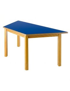 Mesa trapezoidal madera Azul - 40 cm. de alto