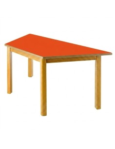 Mesa trapezoidal madera Naranja - 46 cm. de alto