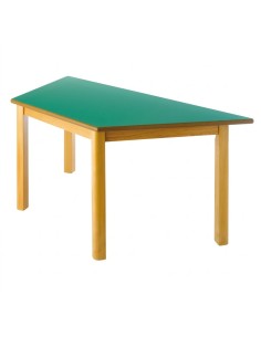 Mesa trapezoidal madera Verde Preescolar - 46 cm. de alto