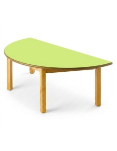 Mesa semicircular madera Verde Pistacho - 46 cm. de alto