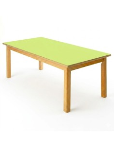 Mesa rectangular madera Verde Pistacho - 40 cm. de alto