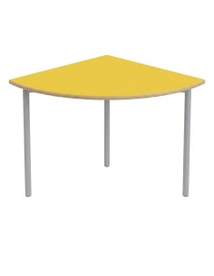 Mesa E145 1/4 de circulo Amarillo / Patas Gris - 65 cm....