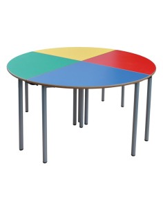 Mesa E145 1/4 de circulo Azul / Patas Gris - 65 cm. de alto 2