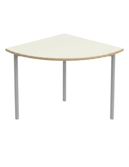 Mesa E145 1/4 de circulo Blanco Roto / Patas Gris - 65 cm. de alto