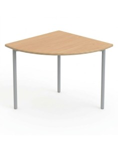 Mesa E145 1/4 de circulo Haya / Patas Gris - 65 cm. de alto