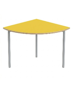 Mesa E145 1/4 de circulo Amarillo / Patas Gris - 75 cm....