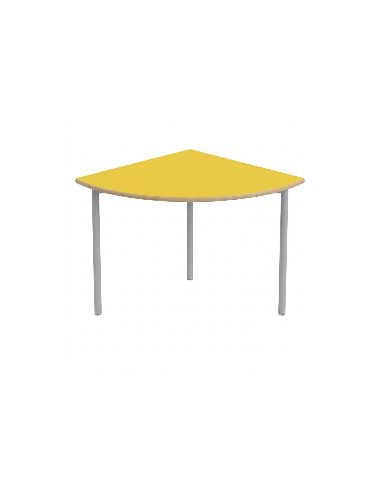 Mesa E145 1/4 de circulo Amarillo / Patas Gris...