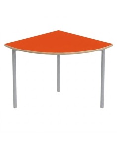 Mesa E145 1/4 de circulo Naranja / Patas Gris - 60 cm. de...