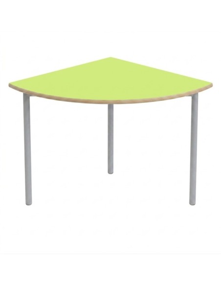 Mesa E145 1/4 de circulo Verde Pistacho / Patas Gris - 60 cm. de alto