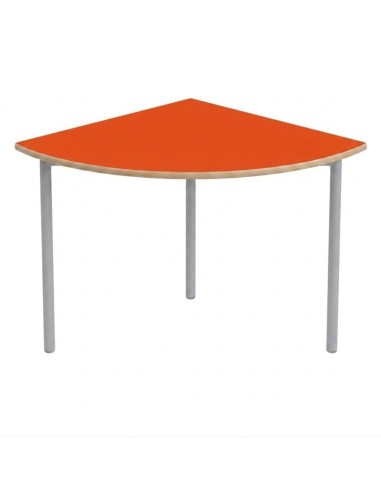 Mesa E145 1/4 de circulo Naranja / Patas Gris -...