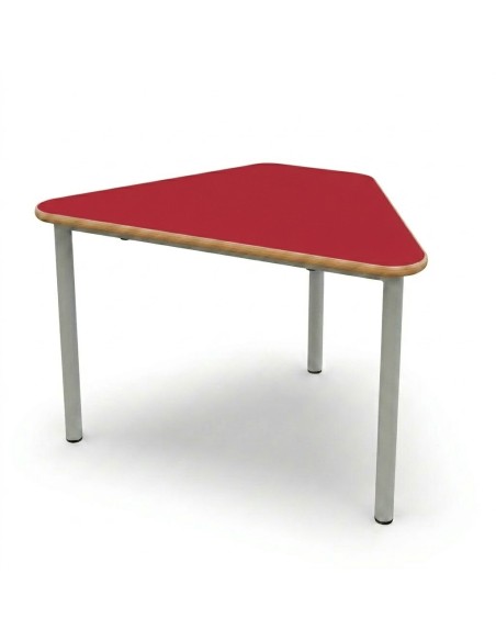 Mesa E165 1/6 hexágono Rojo / Patas Gris - 60 cm. de alto