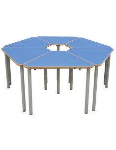 Mesa E165 1/6 de hexágono Naranja / Patas Gris - 65 cm.... 2