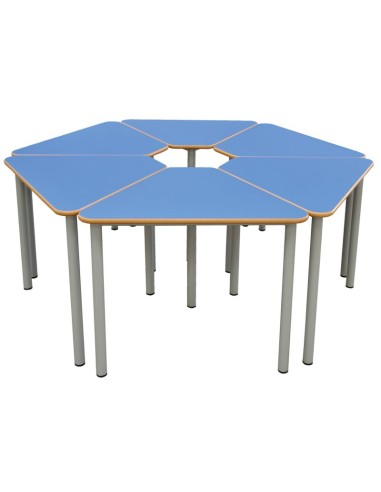 Mesa E165 1/6 de hexágono Haya / Patas Gris -...