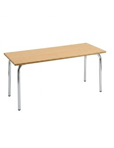 Mesa rectangular Haya / Patas Gris Cromado - 60 cm. de alto