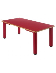 Mesa nido rectangular 110x55 cm. Rojo / Patas...