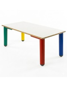 Mesa nido rectangular 120x60 cm. Blanco Roto / Patas...