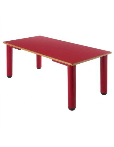 Mesa nido rectangular 120x60 cm. Rojo / Patas...
