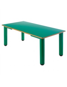 Mesa nido rectangular 110x55 cm. Verde Preescolar / Patas...