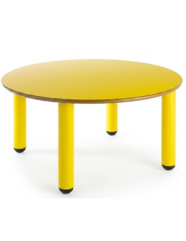 Mesa nido redonda 120 cm. de ø Amarillo / Patas...