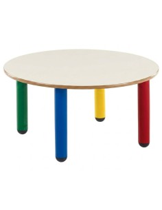 Mesa nido redonda 120 cm. de ø Blanco Roto / Patas...