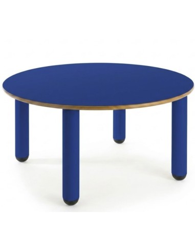 Mesa nido redonda 90 cm. de ø Azul / Patas...