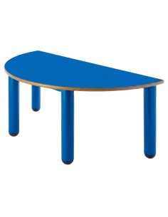 Mesa nido semicircular 120x60 cm. Azul / Patas...