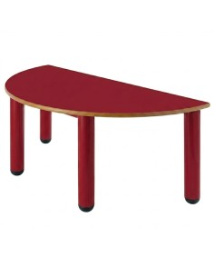 Mesa nido semicircular 120x60 cm. Rojo / Patas...
