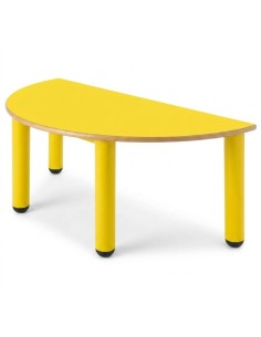 Mesa nido semicircular 110x55 cm. Amarillo / Patas...