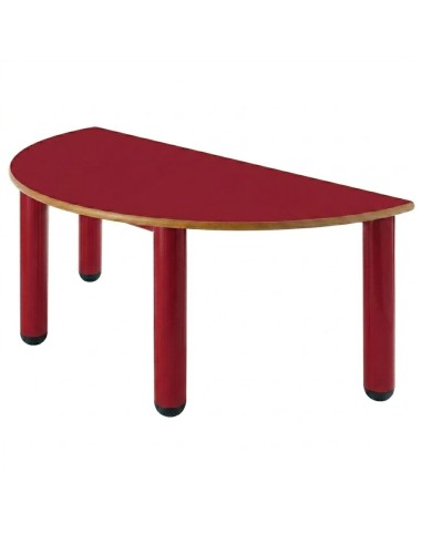 Mesa nido semicircular 110x55 cm. Rojo / Patas...