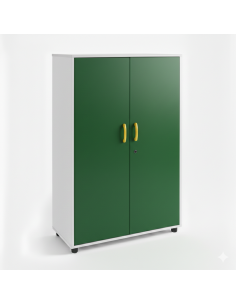 Armario 2 puertas y 4 huecos - Blanco /  Verde Preescolar