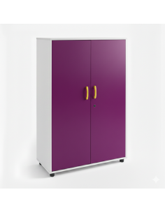 Armario 2 puertas y 4 huecos - Blanco / Morado