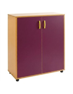 Armario 2 puertas + 3 huecos - Haya / Morado