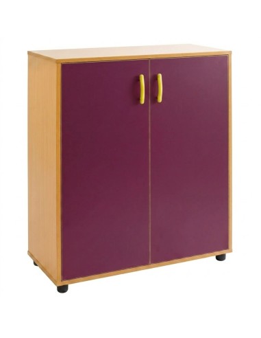 Armario 2 puertas + 3 huecos - Haya / Morado