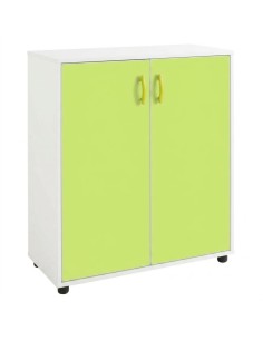 Armario 2 puertas + 3 huecos - Blanco / Verde Claro