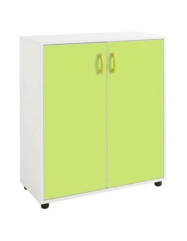 Armario 2 puertas + 3 huecos - Blanco / Verde...