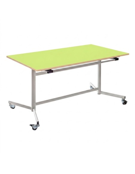 Mesa abatible Verde Pistacho / Patas blancas - 54 cm. de alto