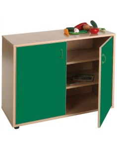Armario bajo: 2 puertas + 3 huecos - Verde Oscuro
