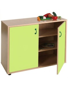 Armario bajo: 2 puertas + 3 huecos - Verde Claro